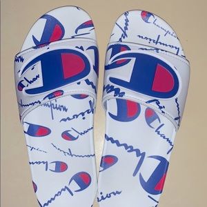 Champion White IPO Repeat Slide Sandals